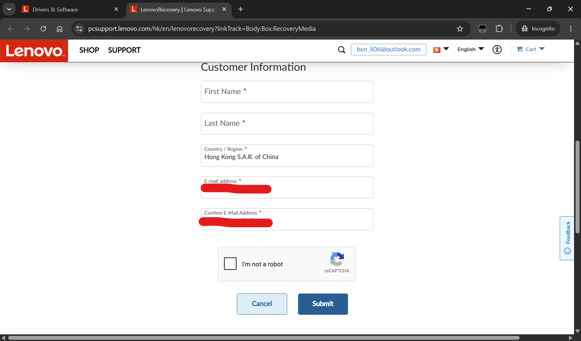 customer info
